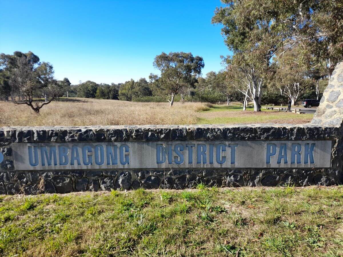 Umbagong District Park entrance sign